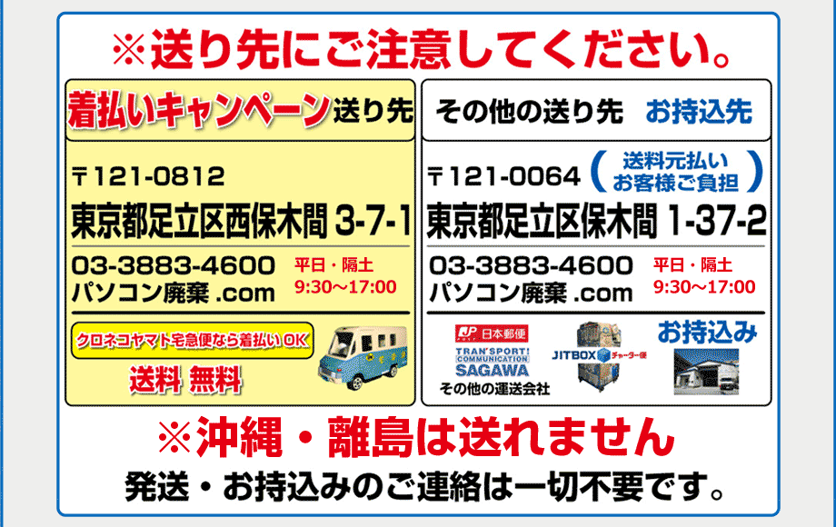 送り先にご注意ください