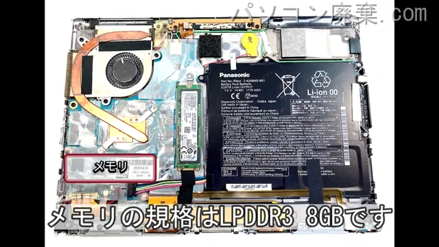 Let's note CF-XZ6RD3VSに搭載されているメモリの規格はLPDDR3