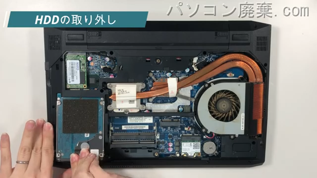 G-TUNE W230STのHDD(SSD)の場所です