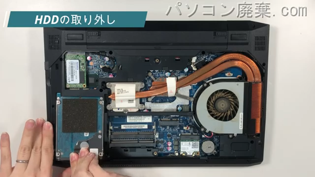 G-TUNE W230STのHDD（SSD）の場所です