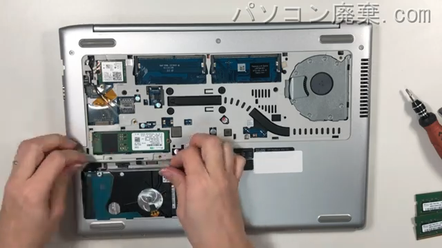 ProBook 430 G5のHDD(SSD)の場所です