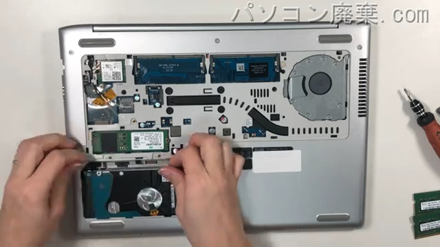 ProBook 430 G5のHDD（SSD）の場所です