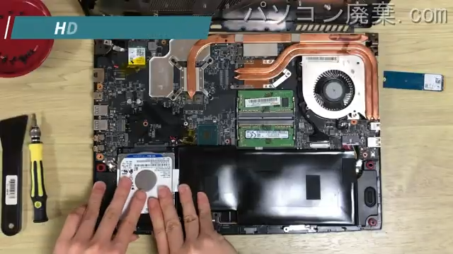 MS-16R1のHDD(SSD)の場所です