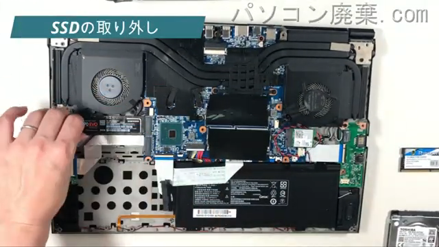 GALLERIA GCF1060GF-EのHDD(SSD)の場所です