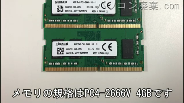 inspiron 3585（P75F008）に搭載されているメモリの規格はPC4-2666V