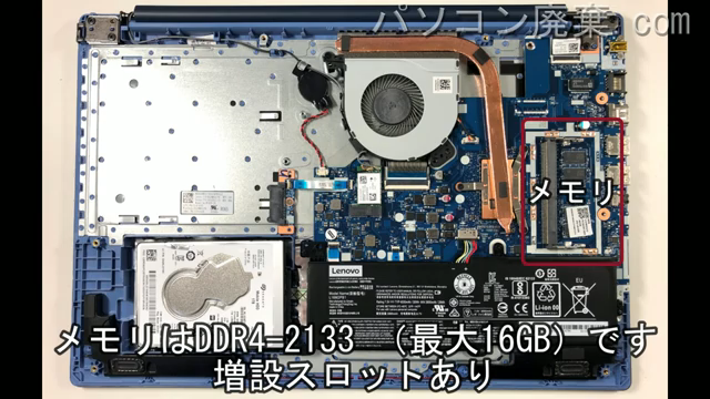 ideapad 330-15IKB（81DE）のメモリの場所