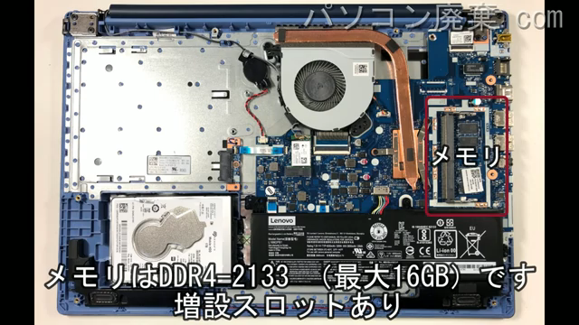 ideapad 330-15IKB（81DE）に搭載されているメモリの規格はDDR4-2133