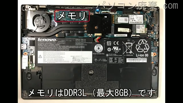 ThinkPad X1 Carbon(TYPE 20A7/2nd gen）に搭載されているメモリの規格はDDR3L