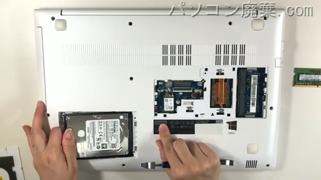 ideapad 510-15IKB 80SVのHDD（SSD）の場所です