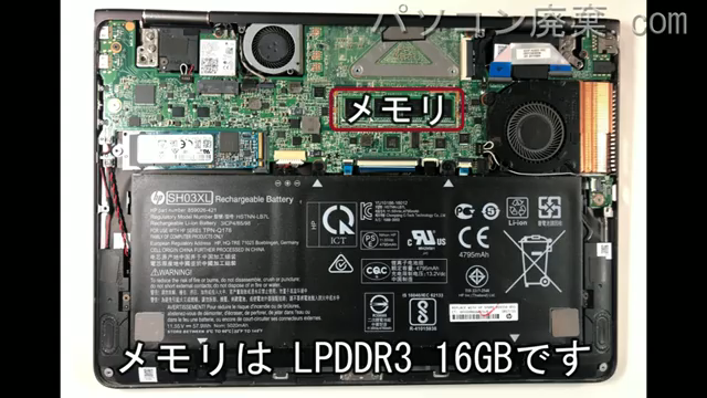 Spectre x360 13-ac075TUのメモリの場所