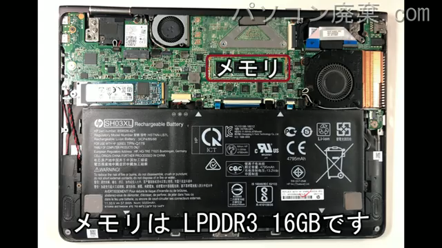 Spectre x360 13-ac075TUに搭載されているメモリの規格はLPDDR3