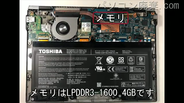 dynabook V62/D(PV62DMP-NJA)に搭載されているメモリの規格はLPDDR3-1600