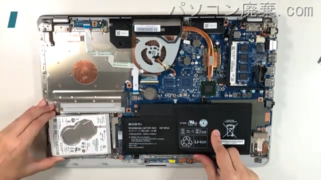 VAIO Fit 15 SVF15A18CJSのHDD（SSD）の場所です