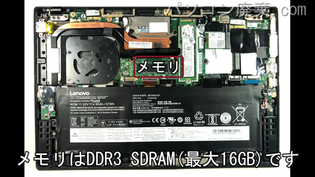 ThinkPad X1 Carbon 6th(TYPE 20KH)のメモリの場所