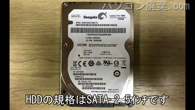 G50-30（80G0）搭載されているハードディスクは2.5インチ SSDです。