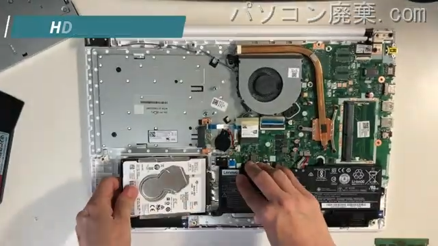NS20A/M2W(PC-NS20AM2W)のHDD(SSD)の場所です
