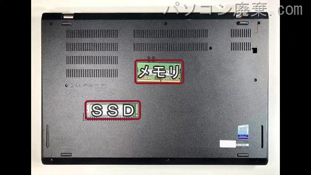 ThinkPad L15(TYPE 20U4)を背面から見た時のメモリ・ハードディスクの場所