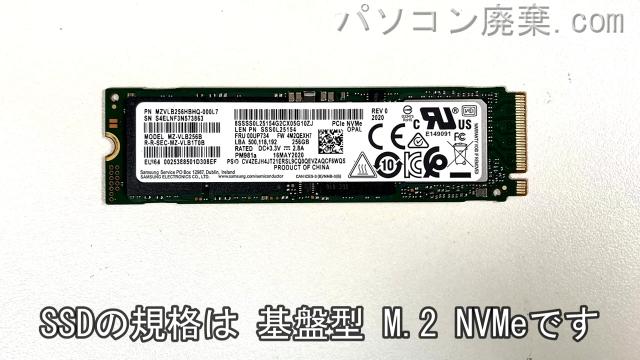 ThinkPad L15(TYPE 20U4)搭載されているハードディスクはNVMe SSDです。