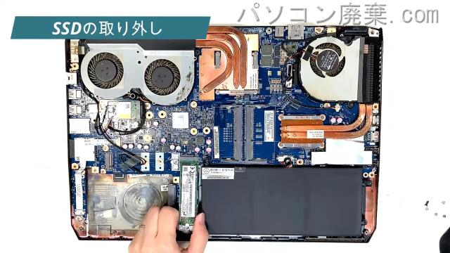 computer G-TUNE P650SE(i5700BA4)のHDD(SSD)の場所です