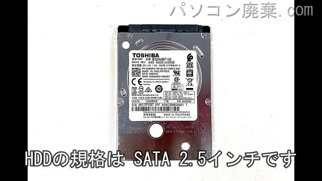 G3 3579搭載されているハードディスクはHDD(SATA2.5)です。