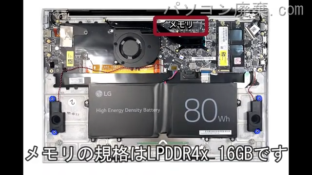gram 17Z95Pのメモリの場所