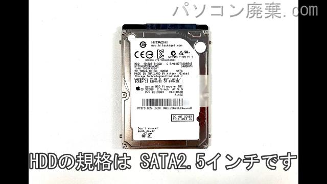 MacBook Pro A1278搭載されているハードディスクはHDD(SATA2.5)です。