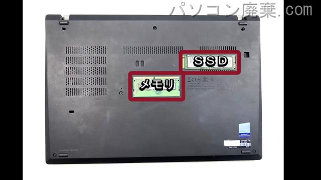 ThinkPad P14s Gen 1(Type 20Y2)を背面から見た時のメモリ・ハードディスクの場所