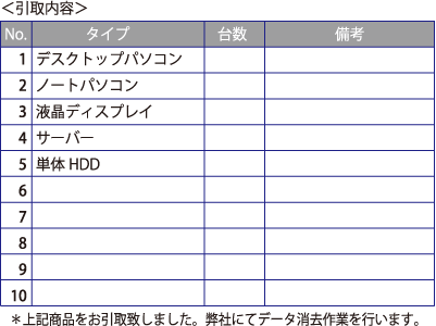 引取証明書（無料版）